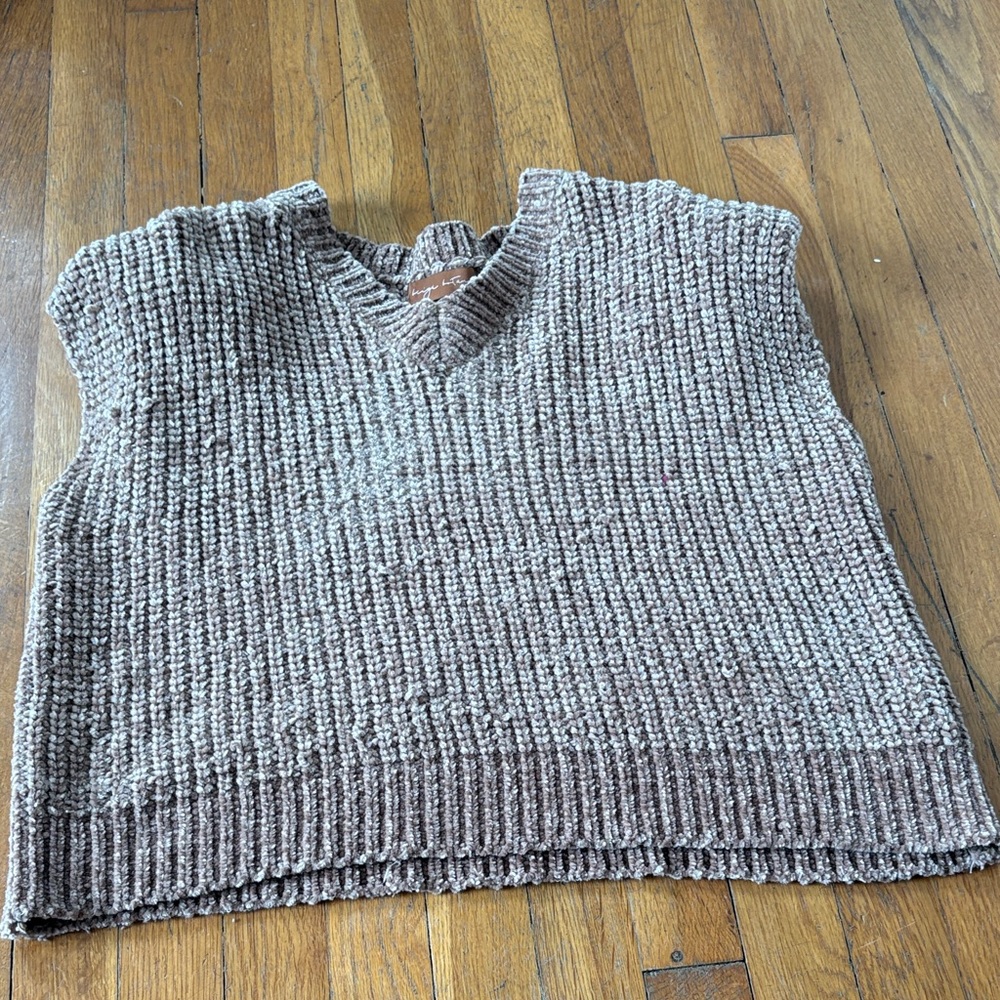 Cozy Brown Knit Sweater Vest
